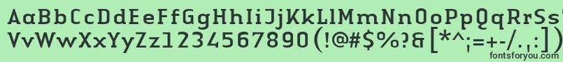 フォントLinotypeAuthenticSerifRegular – 緑の背景に黒い文字