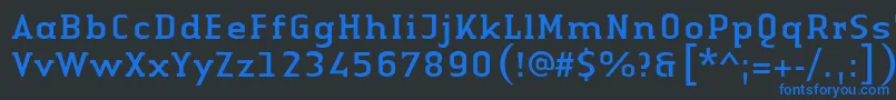フォントLinotypeAuthenticSerifRegular – 黒い背景に青い文字