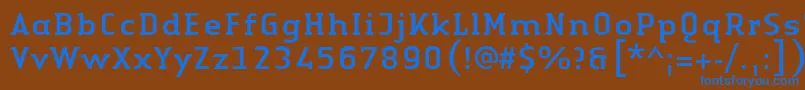 Czcionka LinotypeAuthenticSerifRegular – niebieskie czcionki na brązowym tle