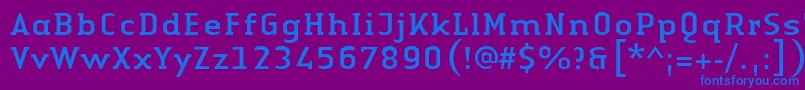 Czcionka LinotypeAuthenticSerifRegular – niebieskie czcionki na fioletowym tle