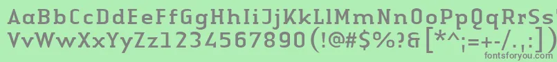 フォントLinotypeAuthenticSerifRegular – 緑の背景に灰色の文字