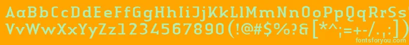 LinotypeAuthenticSerifRegular Font – Green Fonts on Orange Background