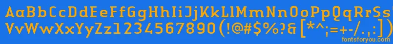 LinotypeAuthenticSerifRegular Font – Orange Fonts on Blue Background