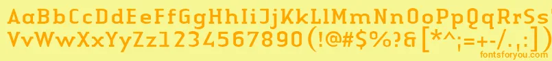 LinotypeAuthenticSerifRegular Font – Orange Fonts on Yellow Background