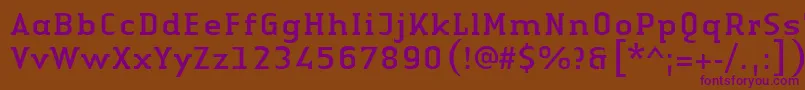 LinotypeAuthenticSerifRegular Font – Purple Fonts on Brown Background