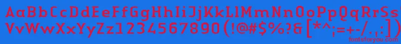 Weitere Informationen zur LinotypeAuthenticSerifRegular-Schriftart LinotypeAuthenticSerifRegular-Schriftart – Rote Schriften auf blauem Hintergrund