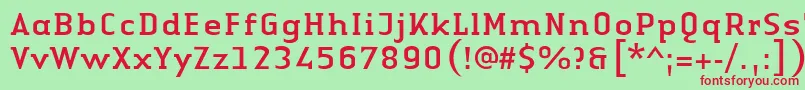 LinotypeAuthenticSerifRegular Font – Red Fonts on Green Background