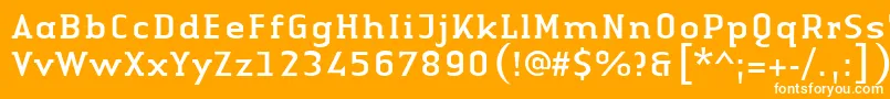 LinotypeAuthenticSerifRegular-Schriftart – Weiße Schriften auf orangefarbenem Hintergrund