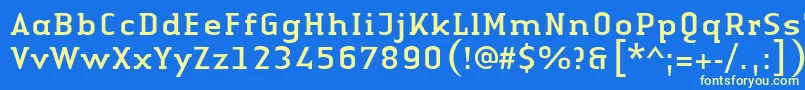 LinotypeAuthenticSerifRegular Font – Yellow Fonts on Blue Background