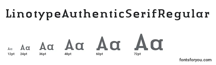 Размеры шрифта LinotypeAuthenticSerifRegular