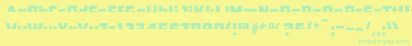 Cfb1AmericanPatriotSpangle2NormalItalic-fontti – vihreät fontit keltaisella taustalla