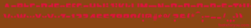 フォントCfb1AmericanPatriotSpangle2NormalItalic – 赤い文字が茶色の背景にあります。