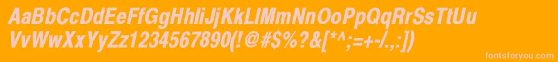 XeroxSansSerifNarrowBoldOblique Font – Pink Fonts on Orange Background