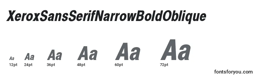 XeroxSansSerifNarrowBoldOblique Font Sizes