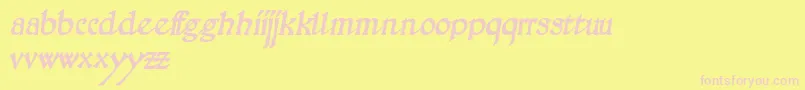 Pathway Font – Pink Fonts on Yellow Background