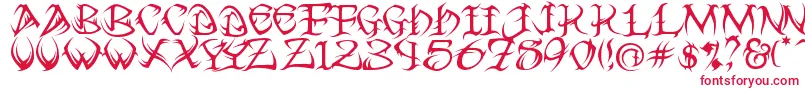 Tribal Font – Red Fonts on White Background