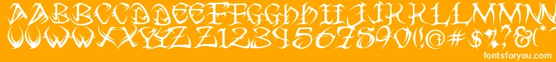 Tribal Font – White Fonts on Orange Background