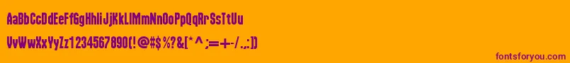 Police NuWorldTight – polices violettes sur fond orange