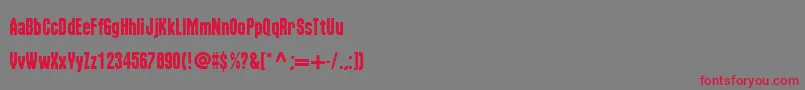 NuWorldTight Font – Red Fonts on Gray Background