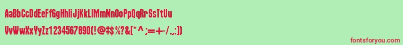 NuWorldTight Font – Red Fonts on Green Background