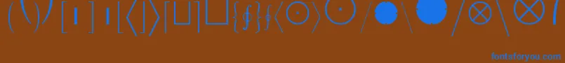 LucidaBrightMathExtensionRegular-Schriftart – Blaue Schriften auf braunem Hintergrund