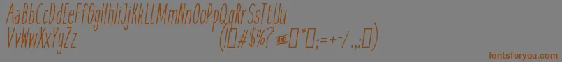 CookiesmilkItalic-Schriftart – Braune Schriften auf grauem Hintergrund