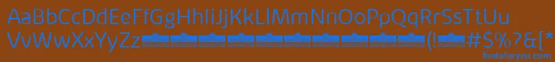 KabrioAlternateLightTrial Font – Blue Fonts on Brown Background