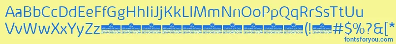 KabrioAlternateLightTrial Font – Blue Fonts on Yellow Background