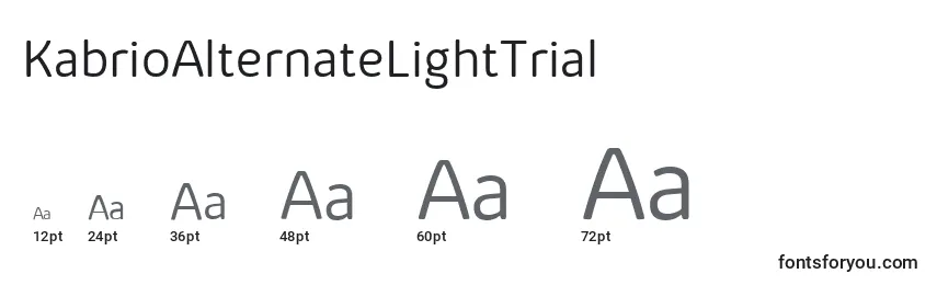 KabrioAlternateLightTrial Font Sizes