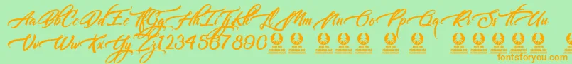 Libertinage Font – Orange Fonts on Green Background