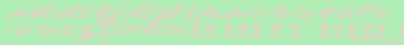 Libertinage Font – Pink Fonts on Green Background