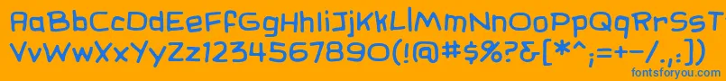 SundaycomicsBb Font – Blue Fonts on Orange Background