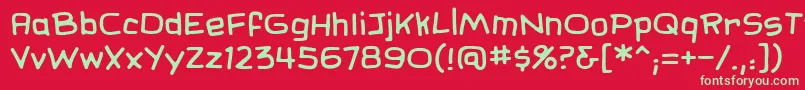 Шрифт SundaycomicsBb – зелёные шрифты на красном фоне
