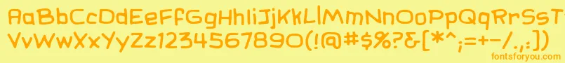 SundaycomicsBb Font – Orange Fonts on Yellow Background