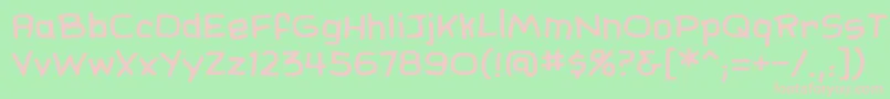 SundaycomicsBb-fontti – vaaleanpunaiset fontit vihreällä taustalla