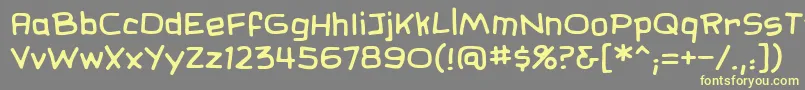 SundaycomicsBb-Schriftart – Gelbe Schriften auf grauem Hintergrund
