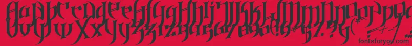 GothicLoveLetters Font – Black Fonts on Red Background