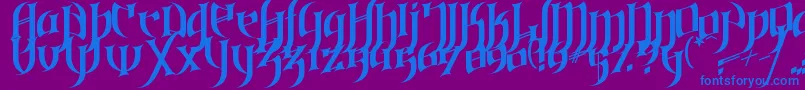 GothicLoveLetters Font – Blue Fonts on Purple Background