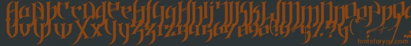 Шрифт GothicLoveLetters – коричневые шрифты на чёрном фоне