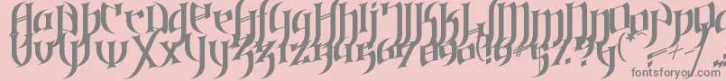フォントGothicLoveLetters – ピンクの背景に灰色の文字