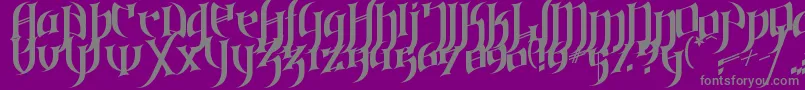 Więcej informacji o czcionce GothicLoveLetters Czcionka GothicLoveLetters – szare czcionki na fioletowym tle