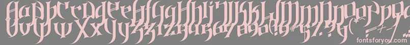 Lisätietoja GothicLoveLetters-fontista GothicLoveLetters-fontti – vaaleanpunaiset fontit harmaalla taustalla