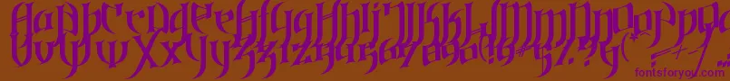 GothicLoveLetters Font – Purple Fonts on Brown Background