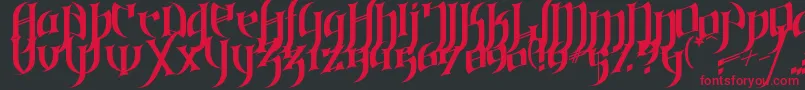 GothicLoveLetters Font – Red Fonts on Black Background