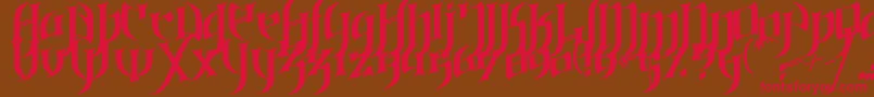 Police GothicLoveLetters – polices rouges sur fond brun