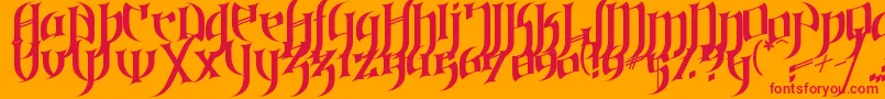 フォントGothicLoveLetters – オレンジの背景に赤い文字