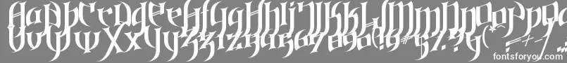 Police GothicLoveLetters – polices blanches sur fond gris