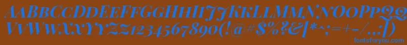 Шрифт PlayfairDisplayScBoldItalic – синие шрифты на коричневом фоне