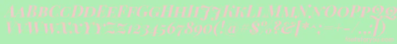 Шрифт PlayfairDisplayScBoldItalic – розовые шрифты на зелёном фоне