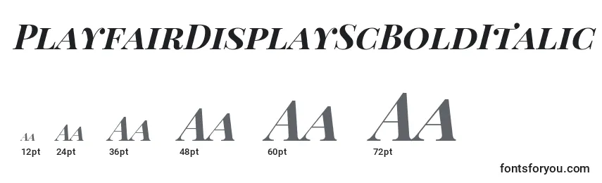 Размеры шрифта PlayfairDisplayScBoldItalic